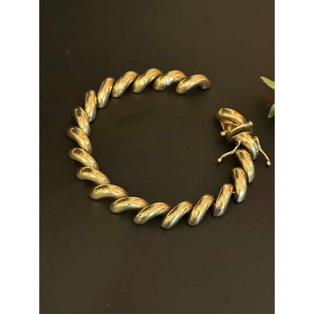 14K Yellow Gold Italian San Marco Link Bracelet 7.5 Inch 24.5g Needs Repair